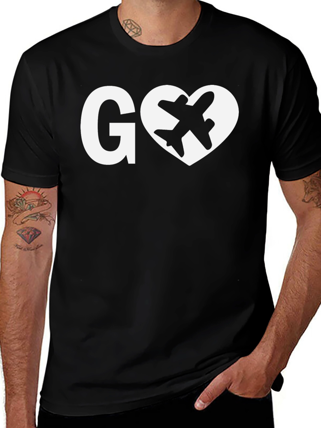 Go Travel Black Graphic T-Shirt
