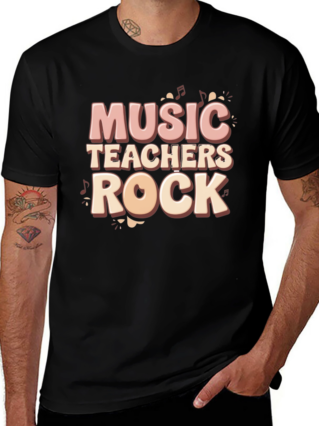 Music Teachers Rock Graphic T-Shirt