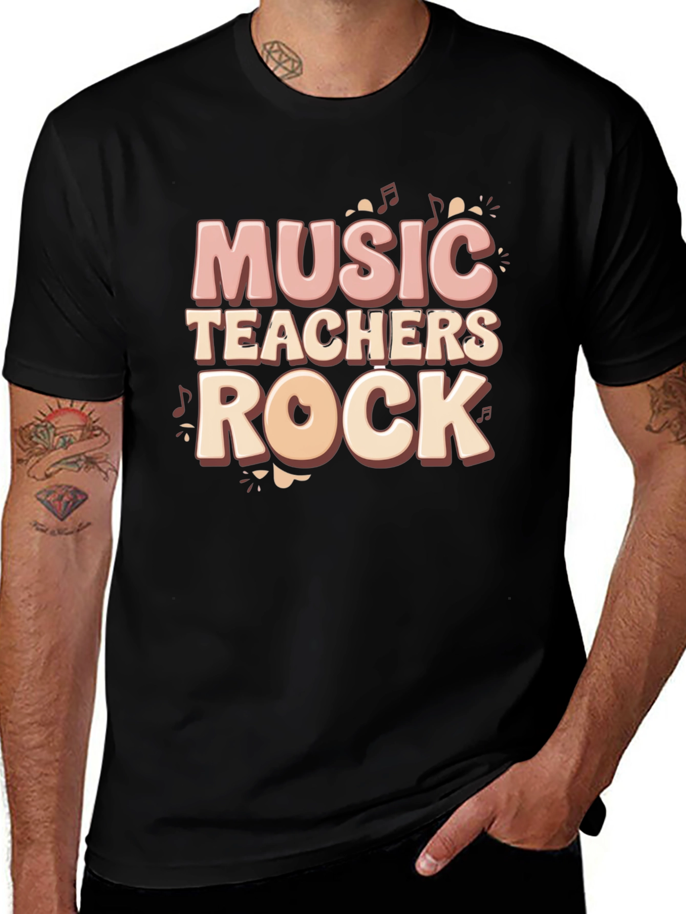 Music Teachers Rock Graphic T-Shirt