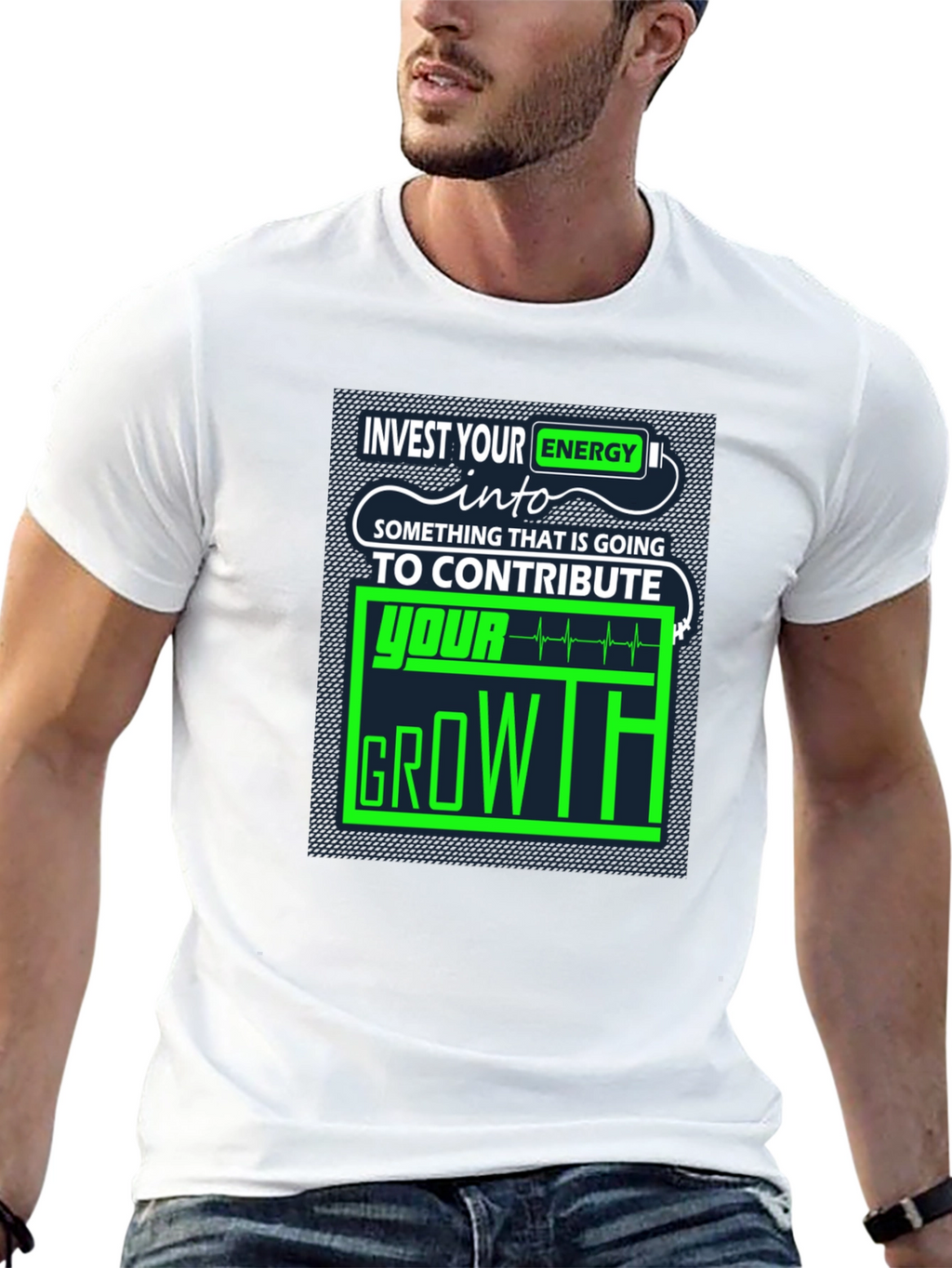 Invest Energy Graphic Tee - Motivational Growth T-Shirt