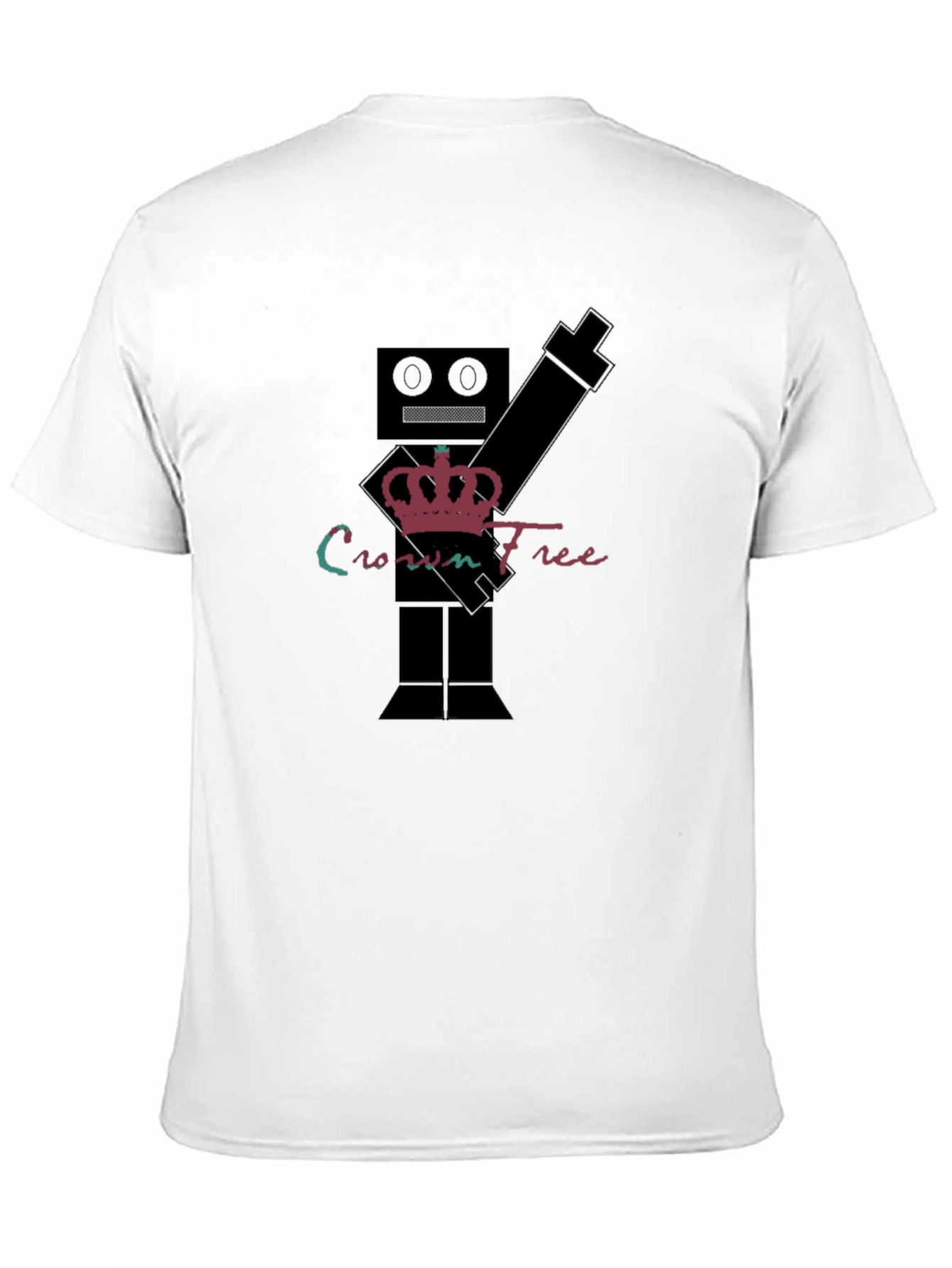 Crown Free Robot T-Shirt - Black Graphic Tee