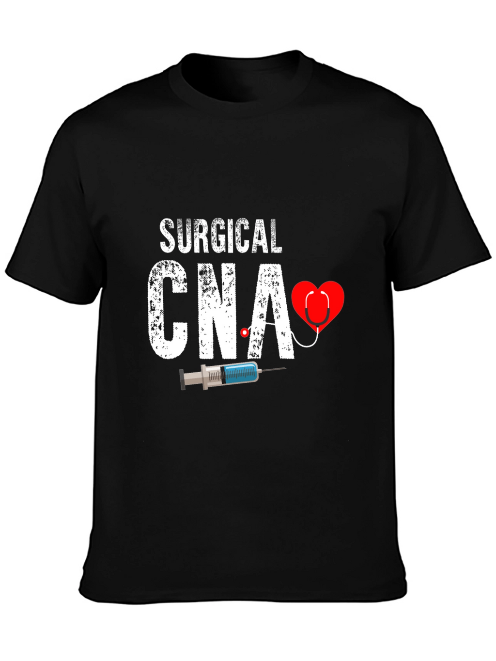 Surgical CNA Graphic T-Shirt - Heart & Syringe Design