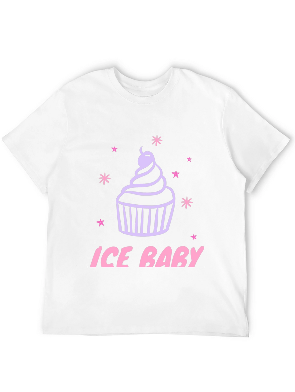 Ice Baby Cupcake Graphic Black T-Shirt