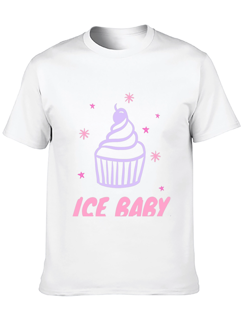 Ice Baby Cupcake Graphic Black T-Shirt