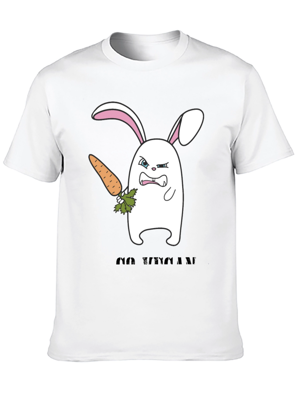 Angry Bunny Graphic T-Shirt -  Cute and Edgy Design