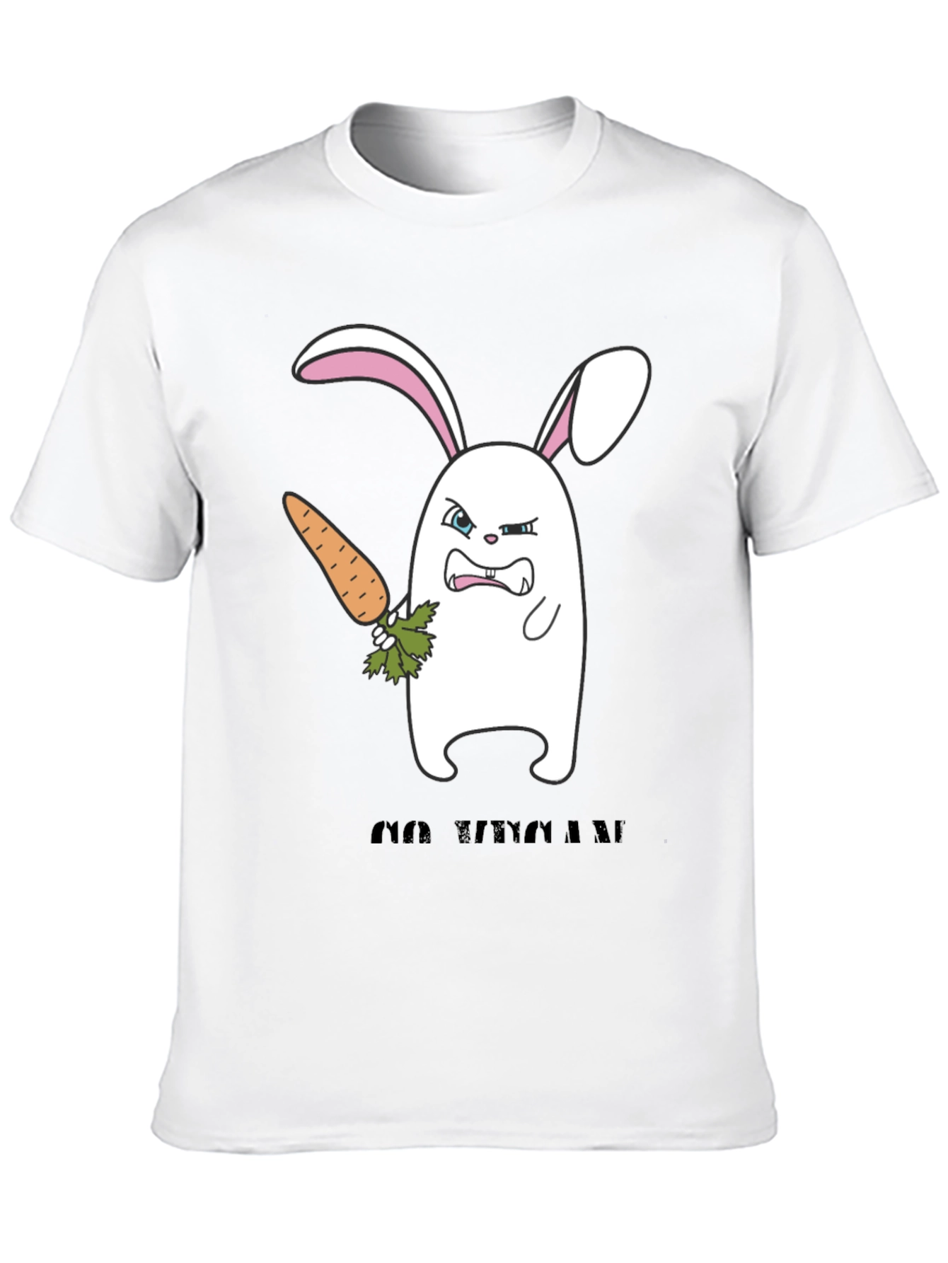 Angry Bunny Graphic T-Shirt -  Cute and Edgy Design