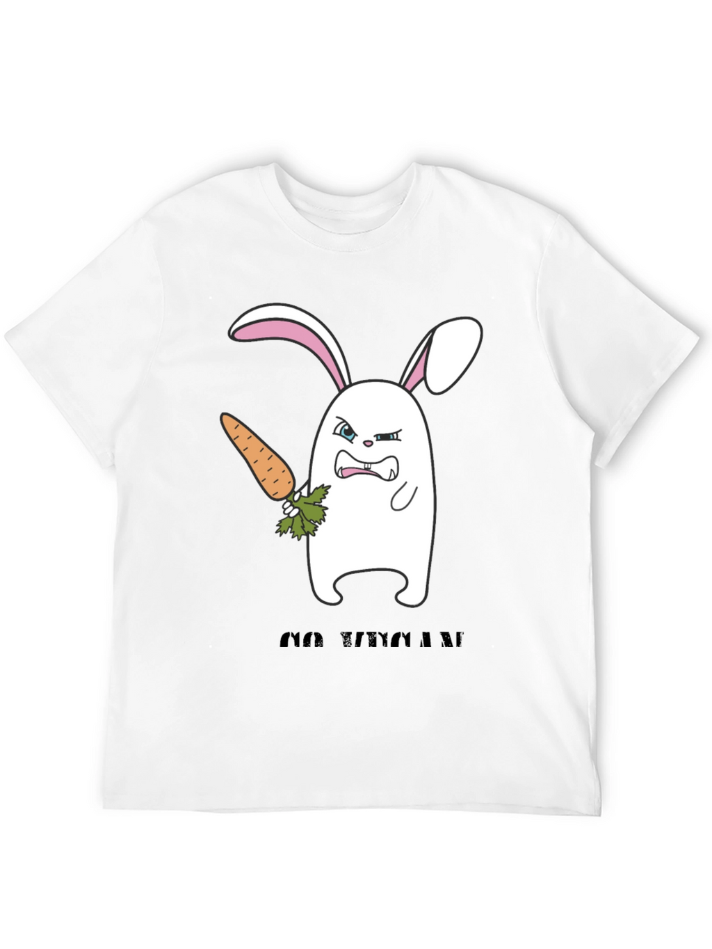 Angry Bunny Graphic T-Shirt -  Cute and Edgy Design