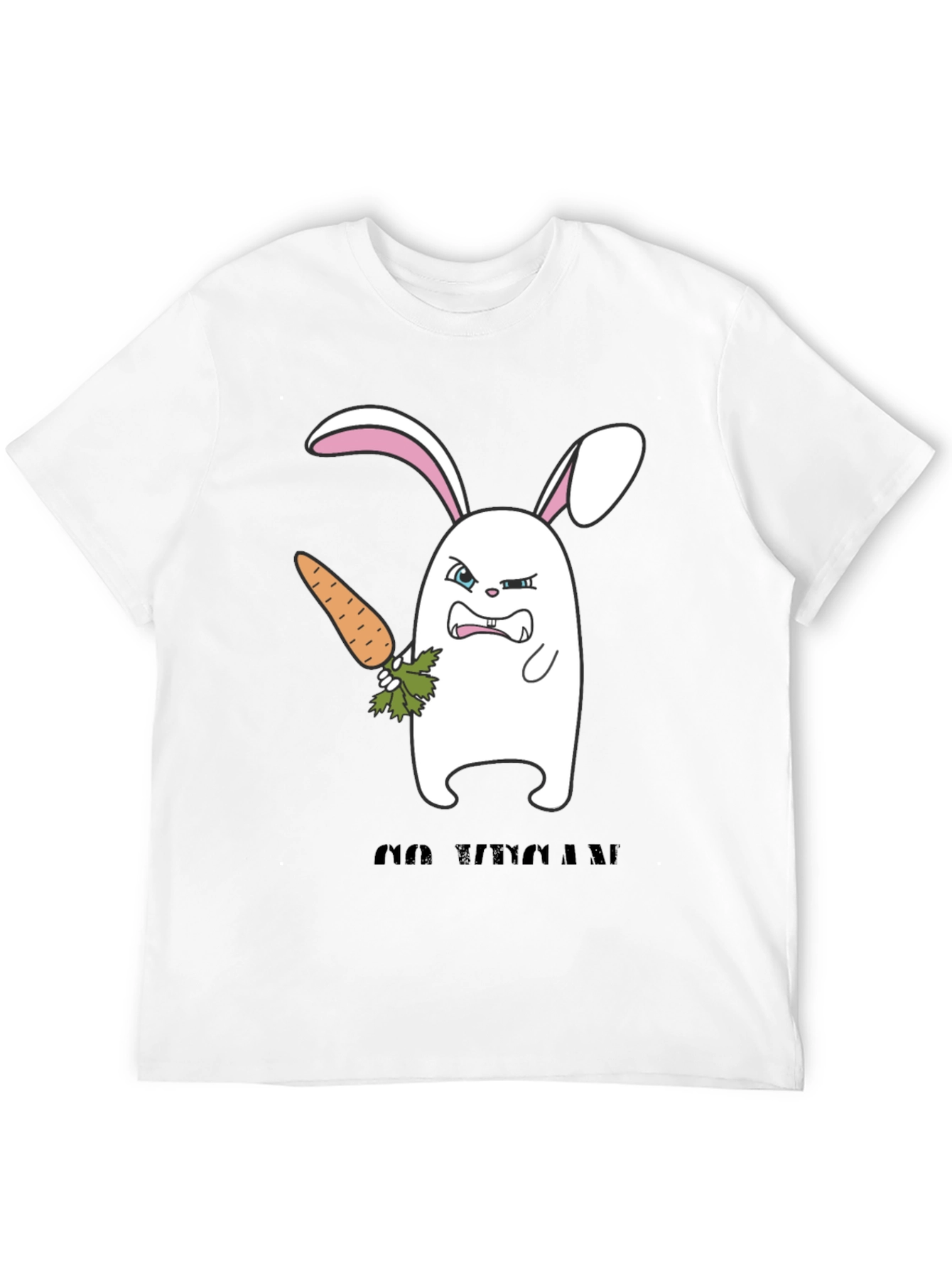 Angry Bunny Graphic T-Shirt -  Cute and Edgy Design