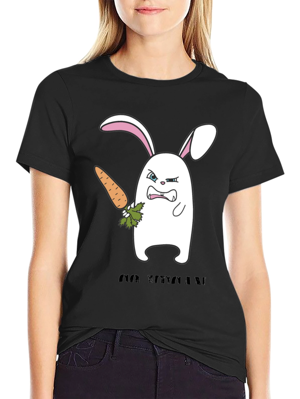 Angry Bunny Graphic T-Shirt -  Cute and Edgy Design