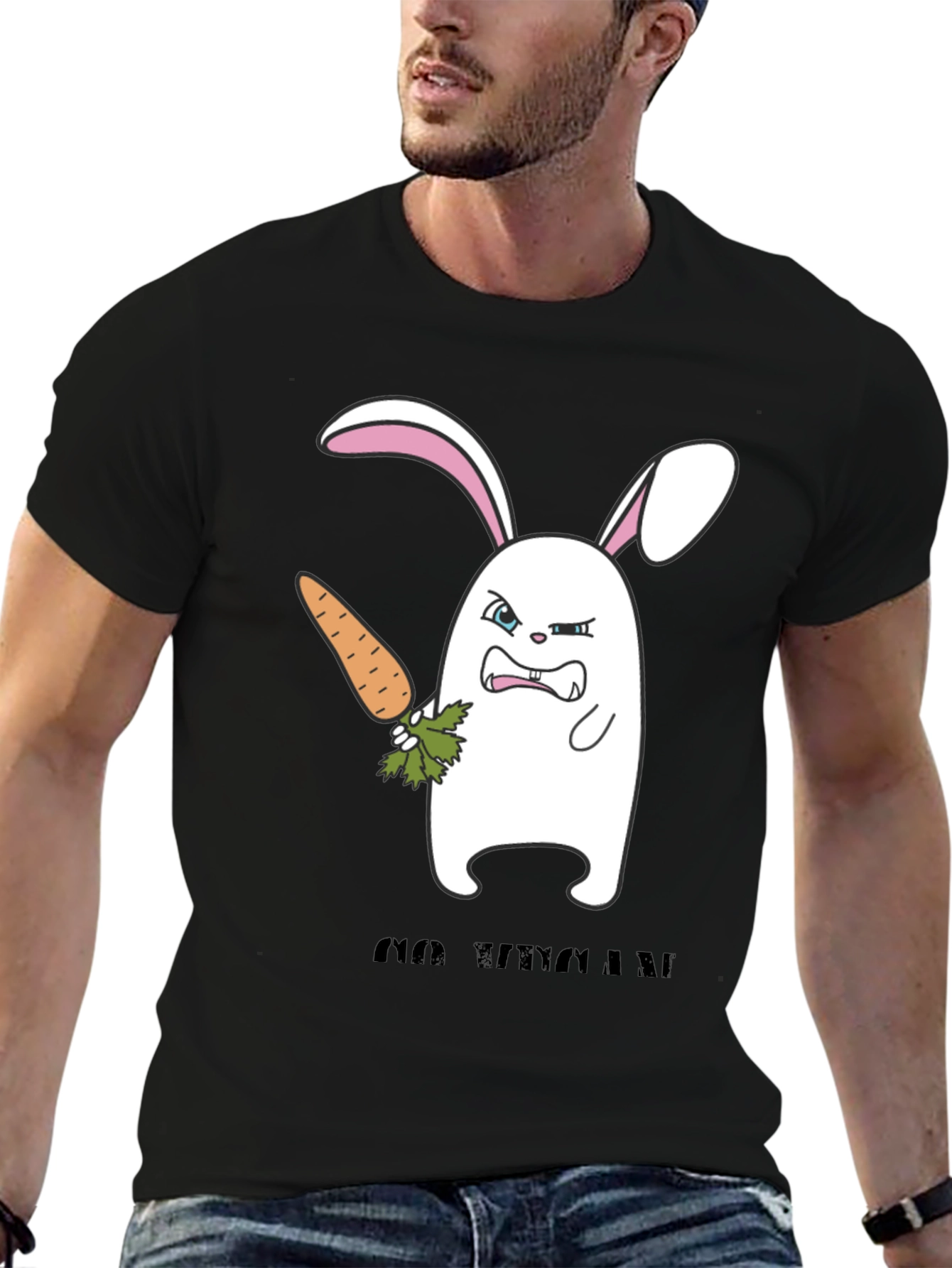Angry Bunny Graphic T-Shirt -  Cute and Edgy Design