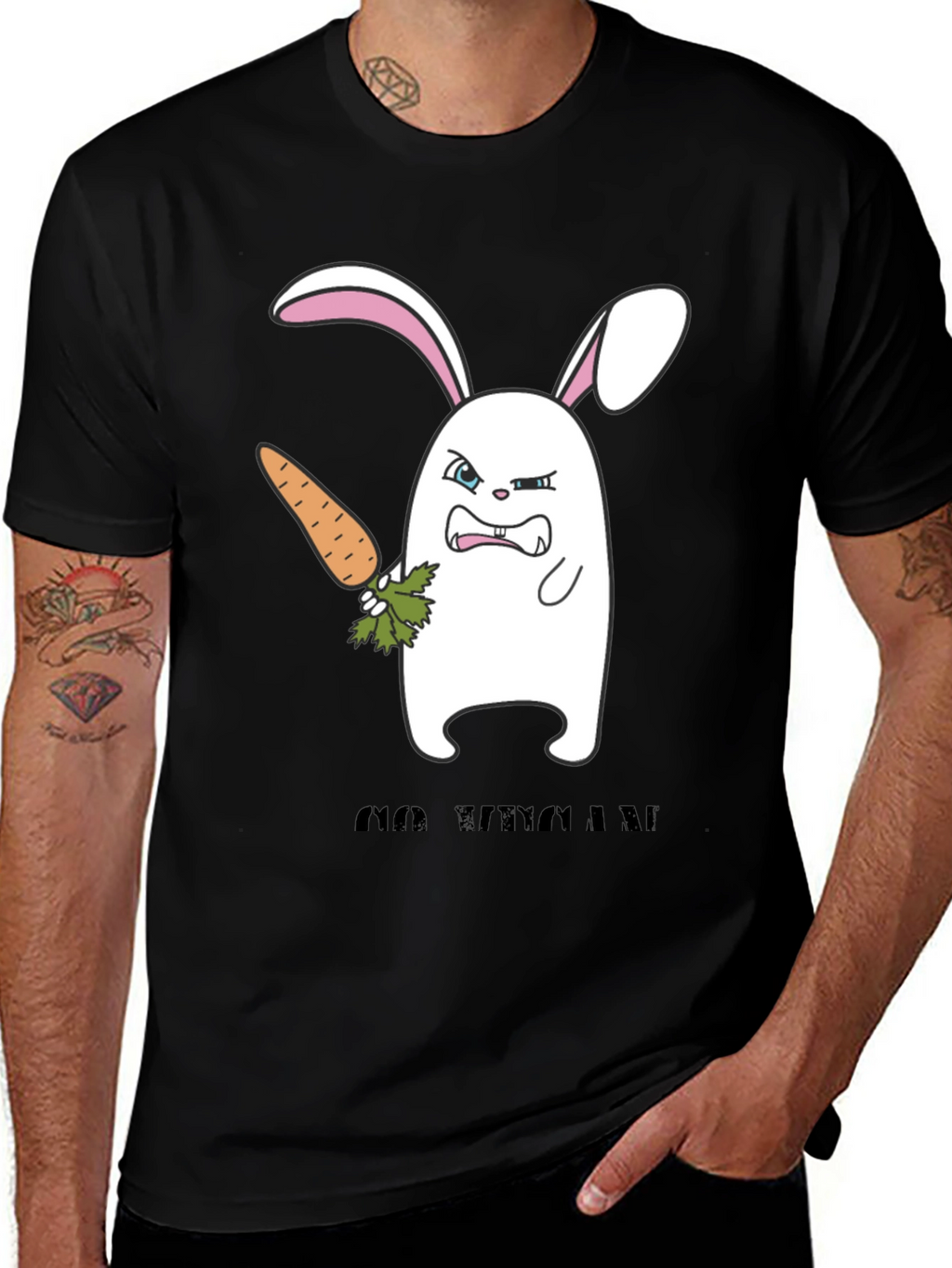 Angry Bunny Graphic T-Shirt -  Cute and Edgy Design