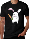 Angry Bunny Graphic T-Shirt -  Cute and Edgy Design