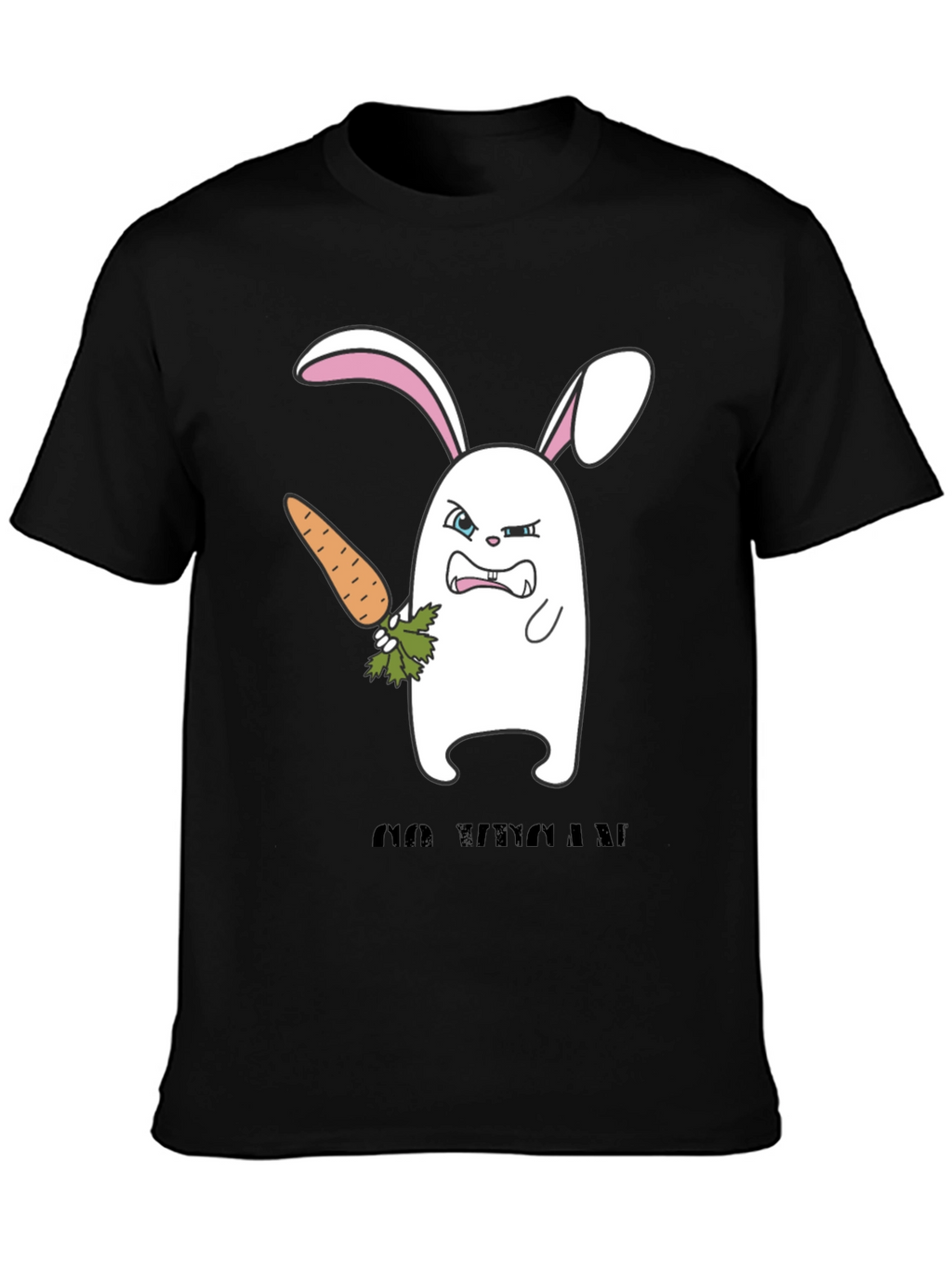 Angry Bunny Graphic T-Shirt -  Cute and Edgy Design