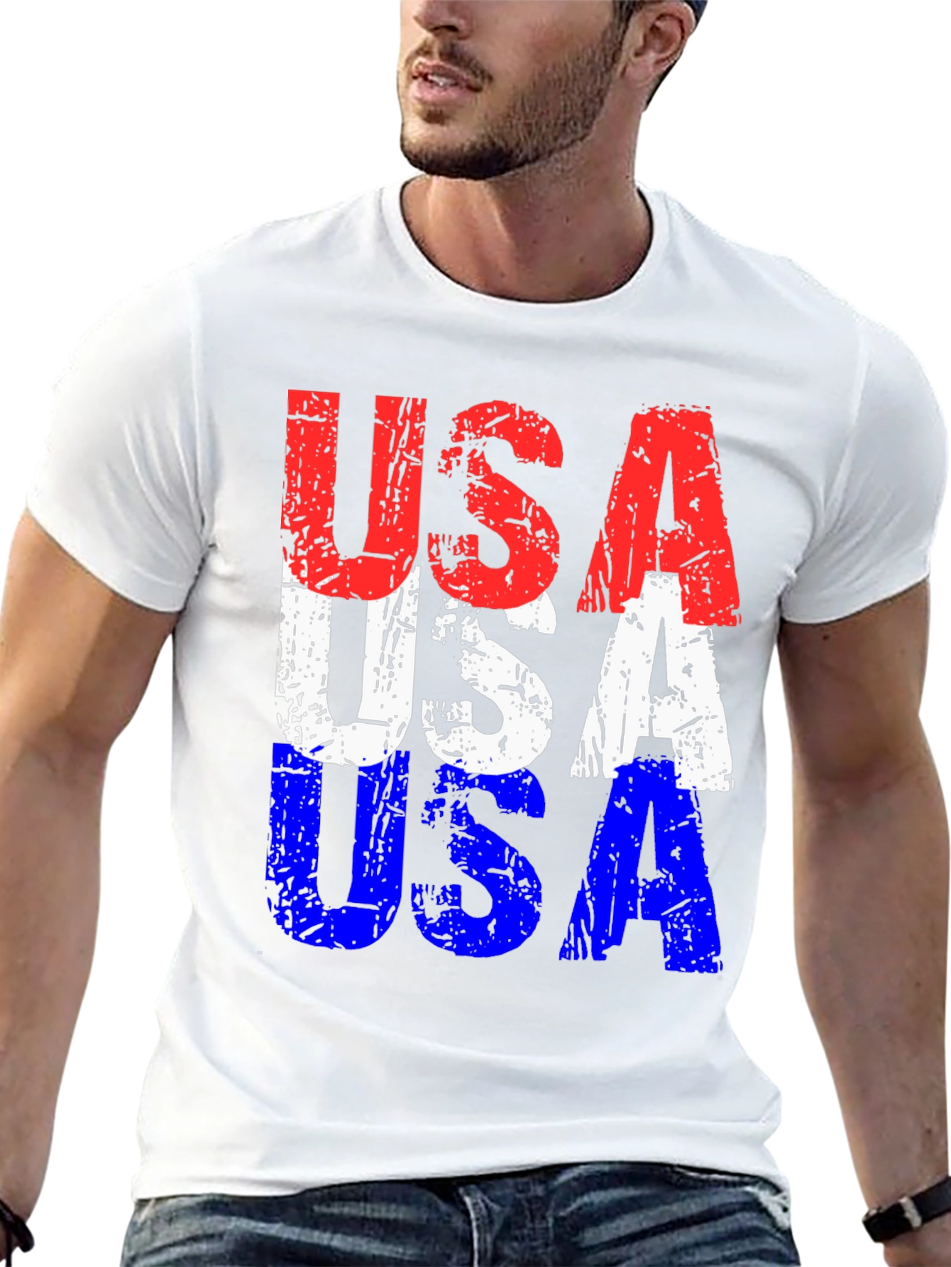 USA Flag Patriotic Graphic T-Shirt