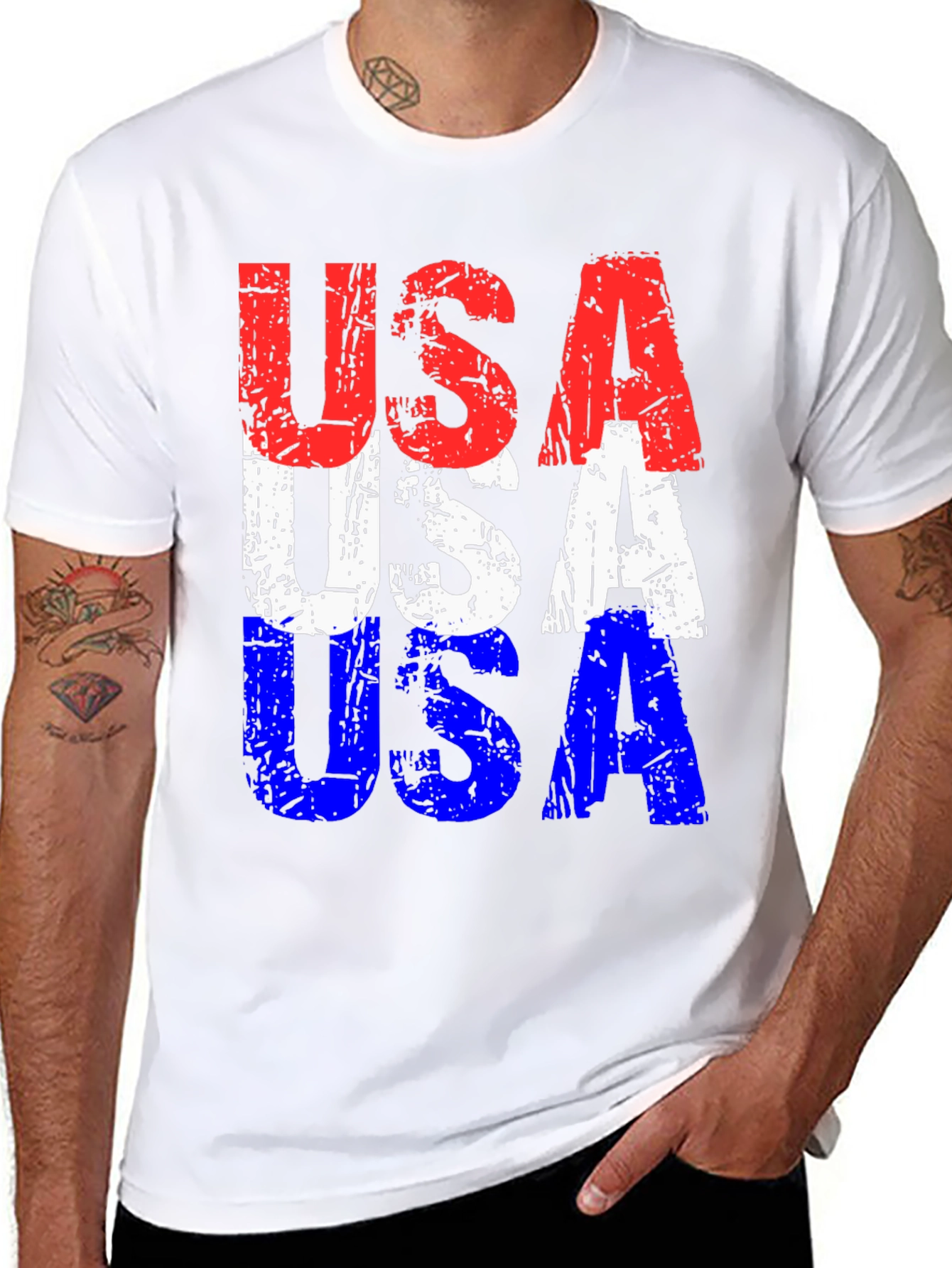 USA Flag Patriotic Graphic T-Shirt