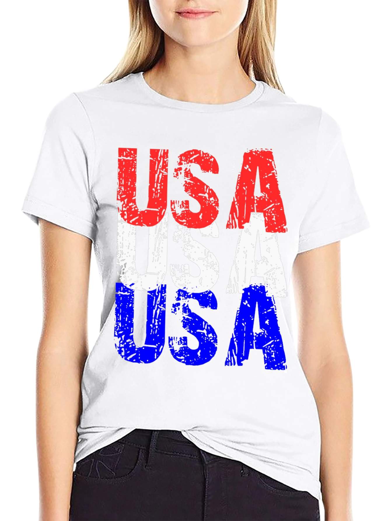 USA Flag Patriotic Graphic T-Shirt