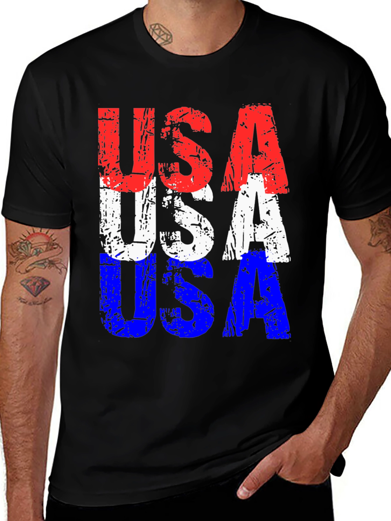 USA Flag Patriotic Graphic T-Shirt