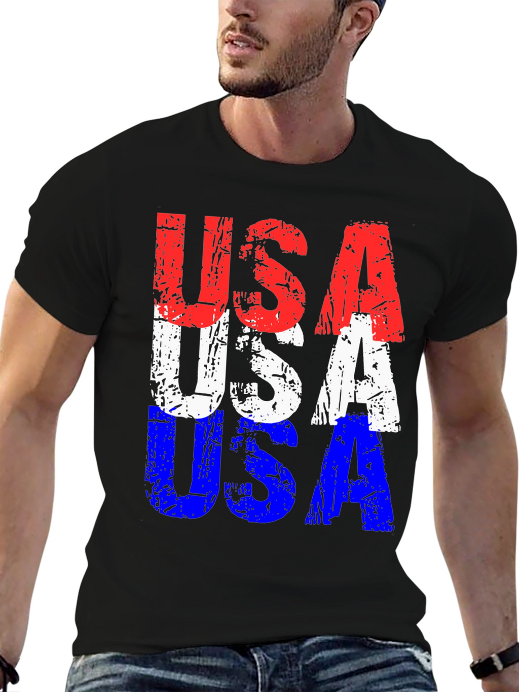 USA Flag Patriotic Graphic T-Shirt