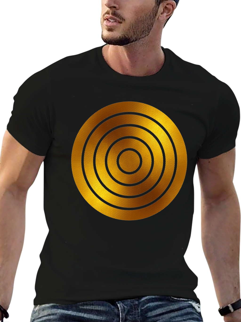 Golden Target Graphic T-Shirt - Modern Style