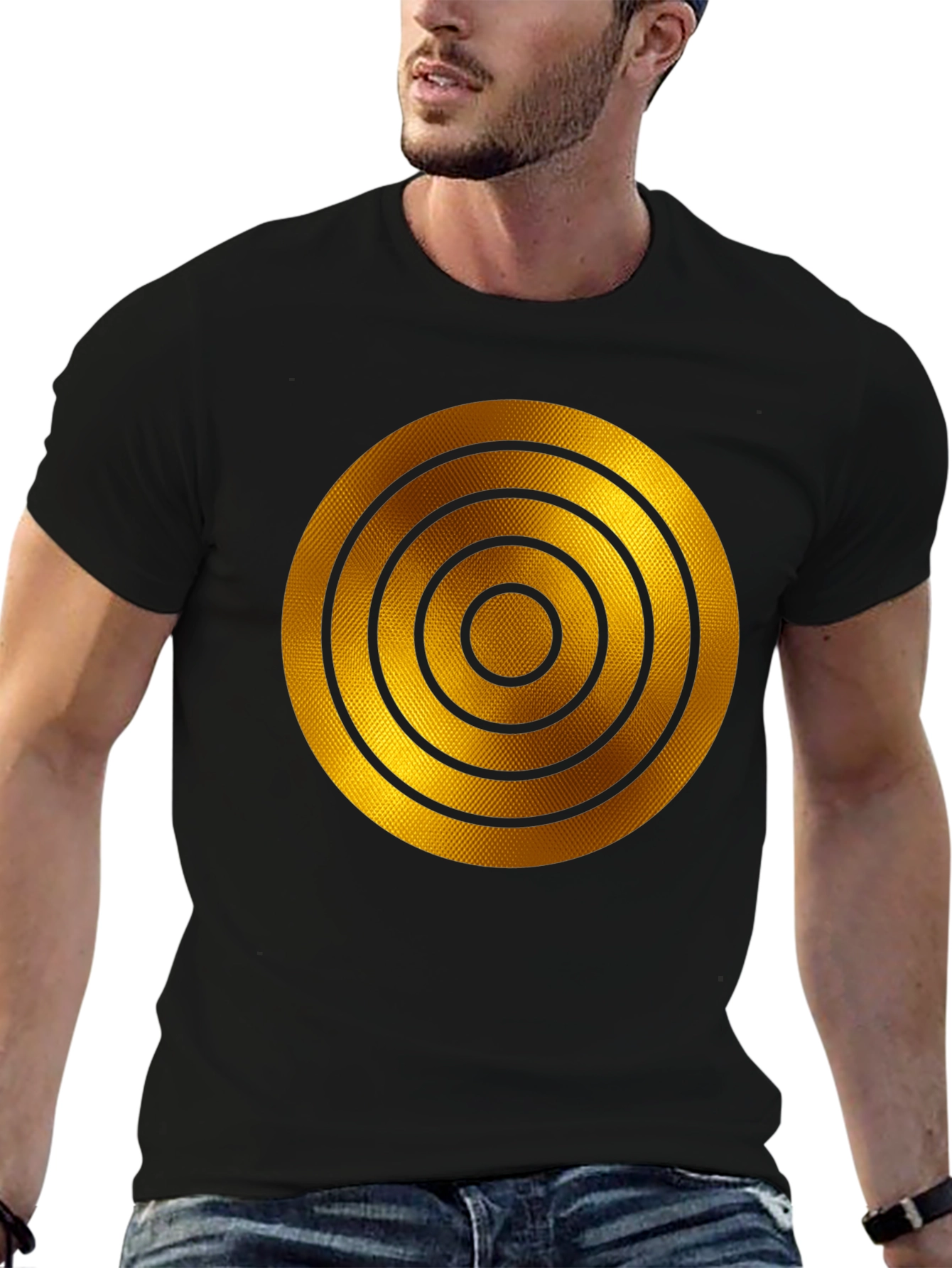 Golden Target Graphic T-Shirt - Modern Style