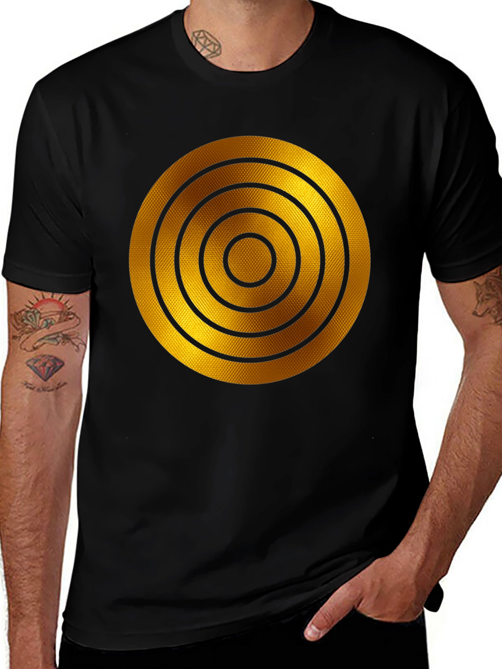 Golden Target Graphic T-Shirt - Modern Style