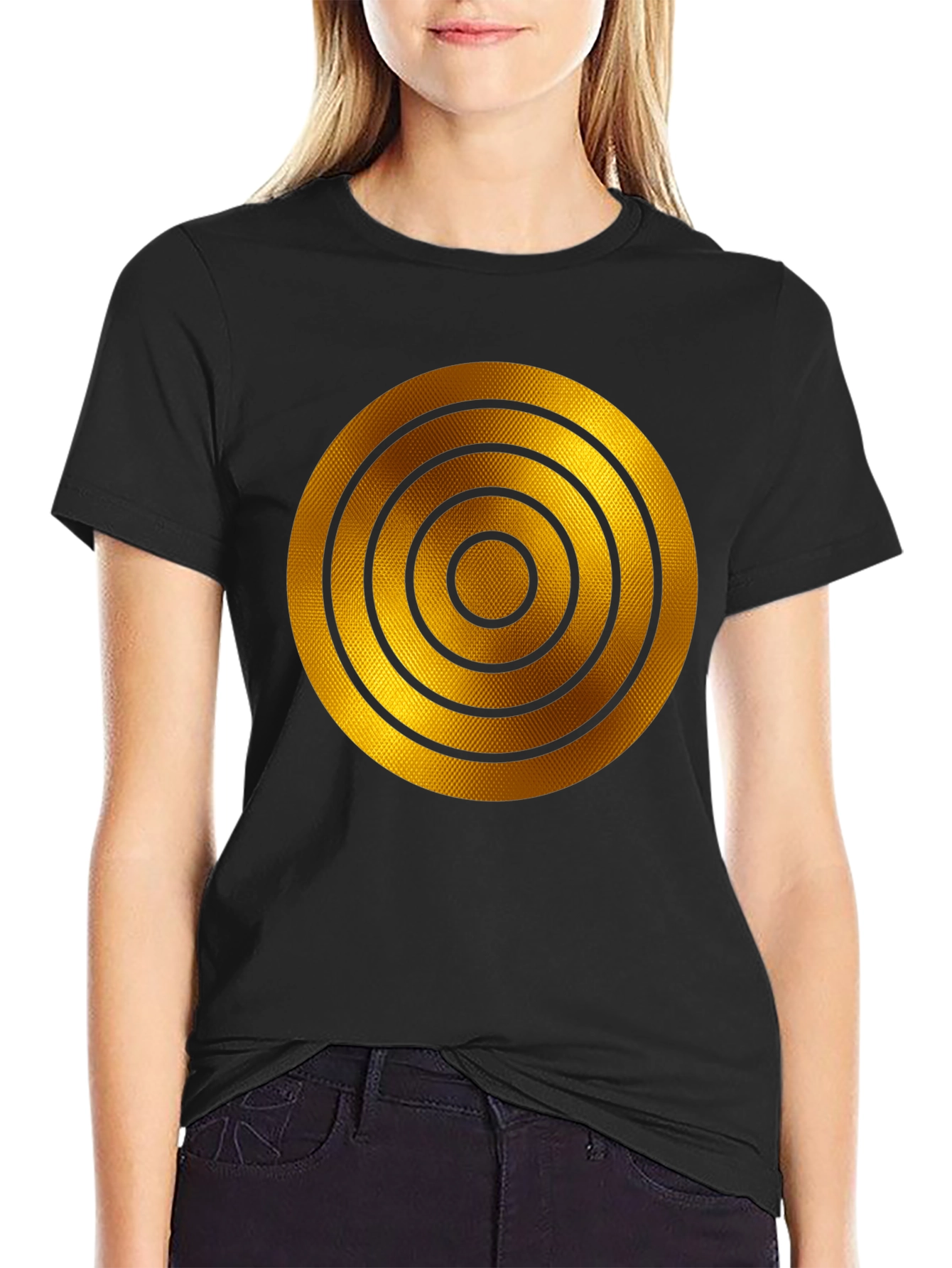 Golden Target Graphic T-Shirt - Modern Style