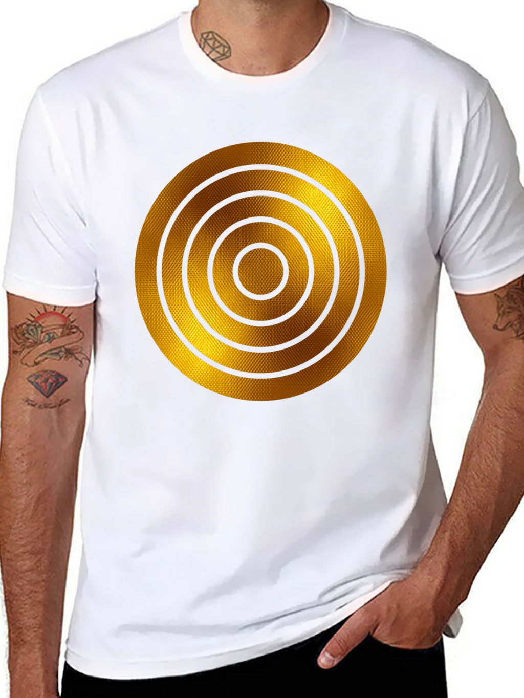 Golden Target Graphic T-Shirt - Modern Style