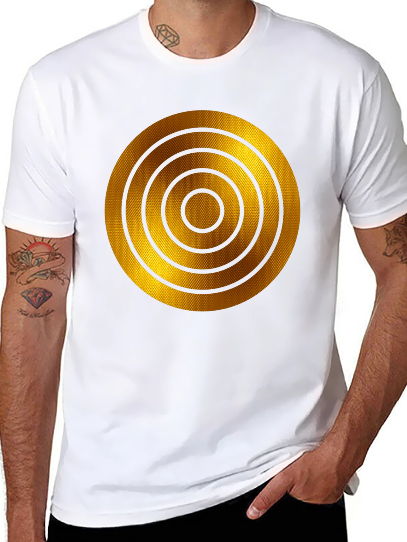 Golden Target Graphic T-Shirt - Modern Style