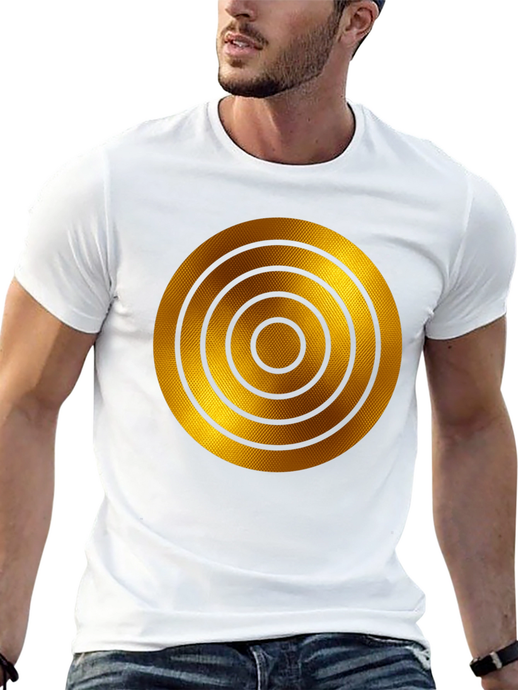 Golden Target Graphic T-Shirt - Modern Style