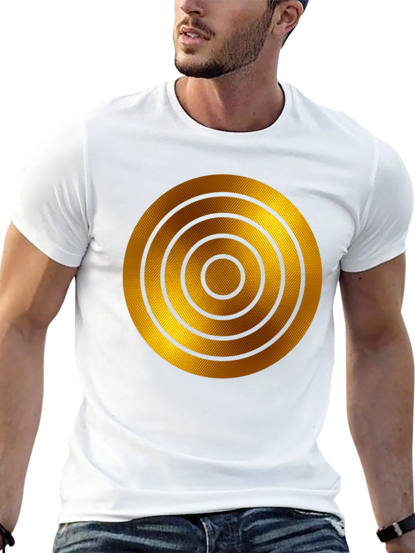 Golden Target Graphic T-Shirt - Modern Style