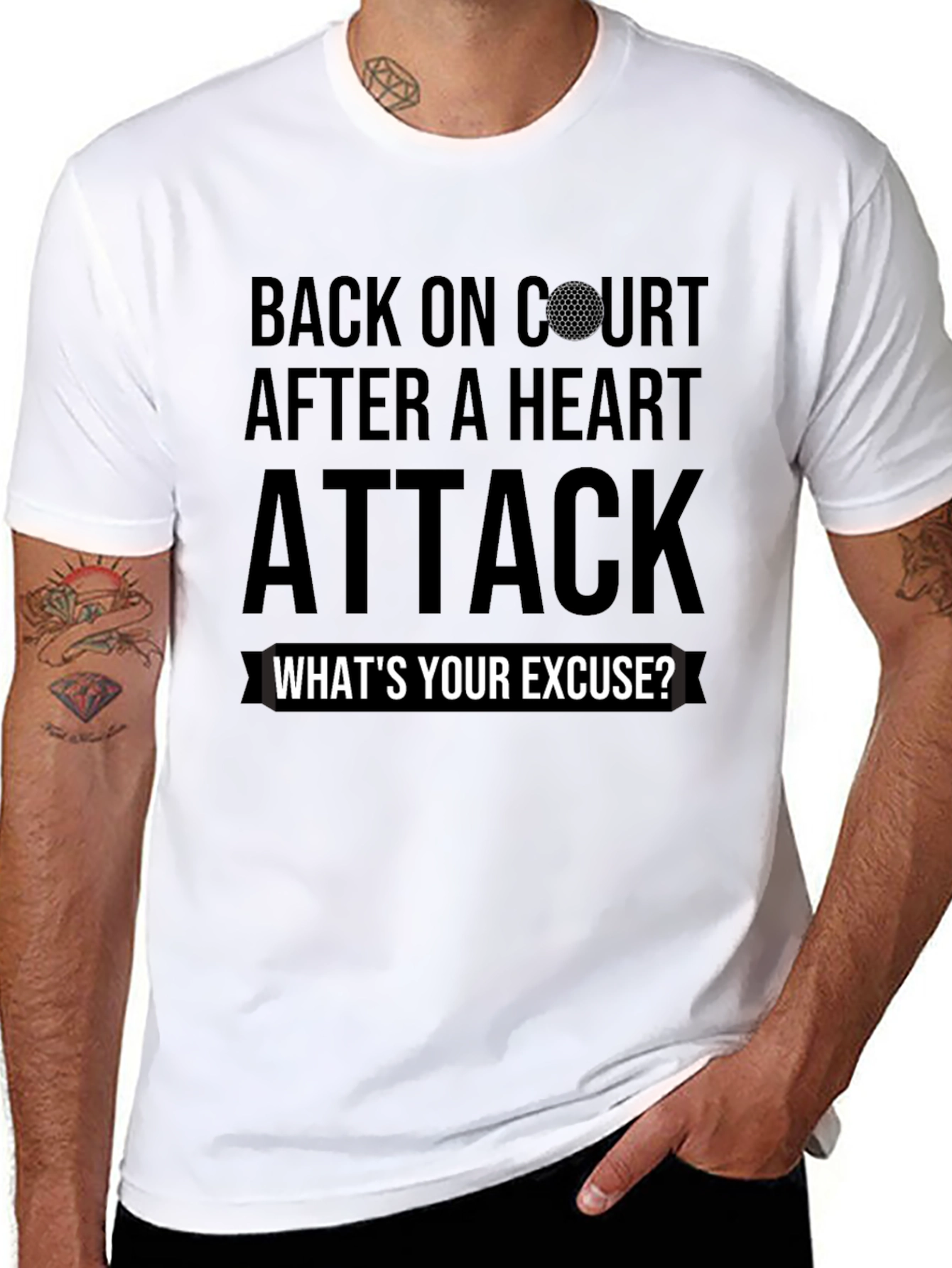 Back On Court Heart Attack Golf T-Shirt