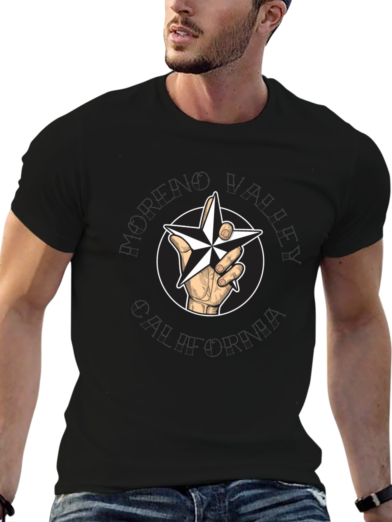 Star Hand Graphic Tee - Modern Style