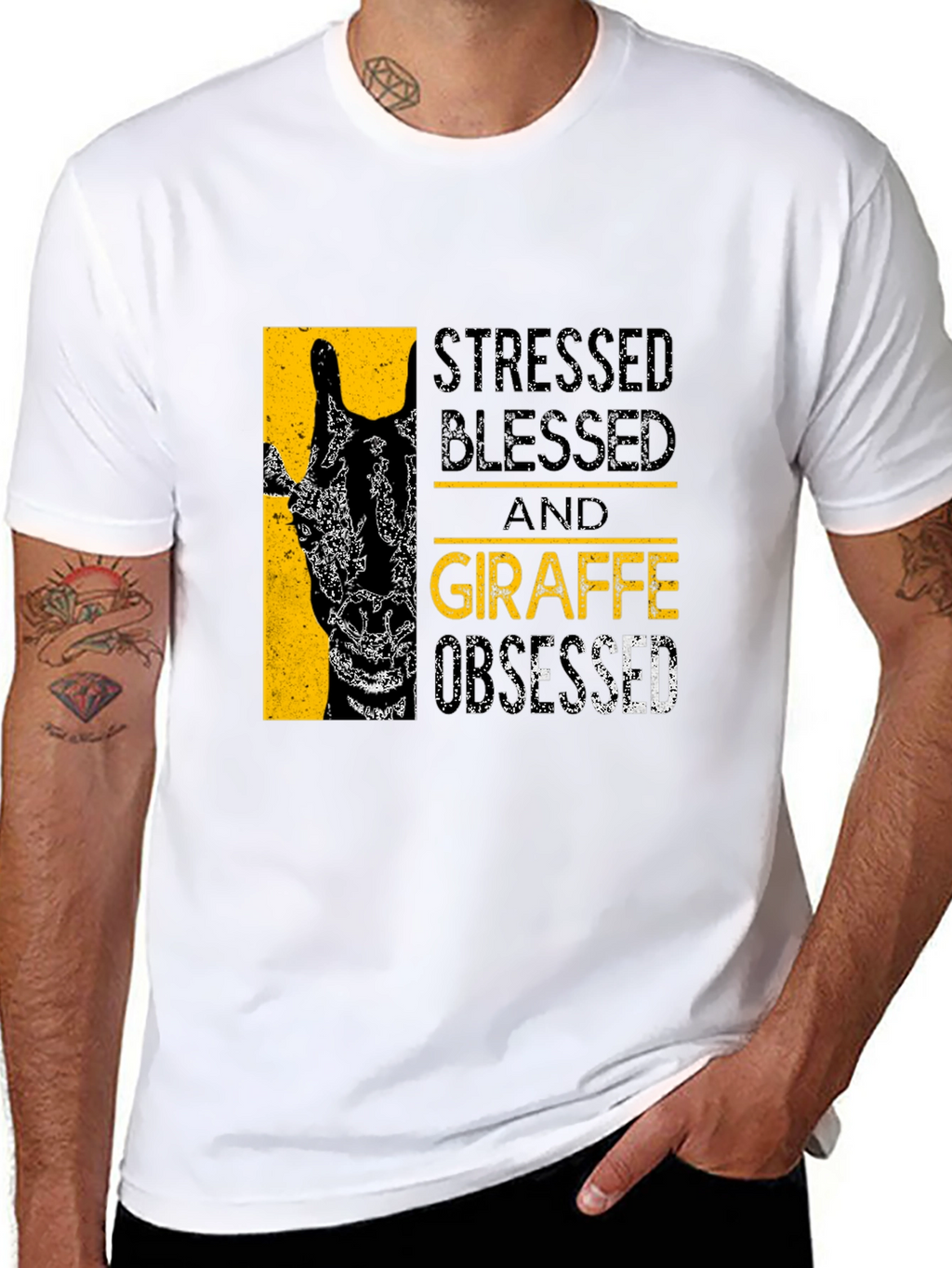 Stressed Blessed Giraffe Obsessed T-Shirt