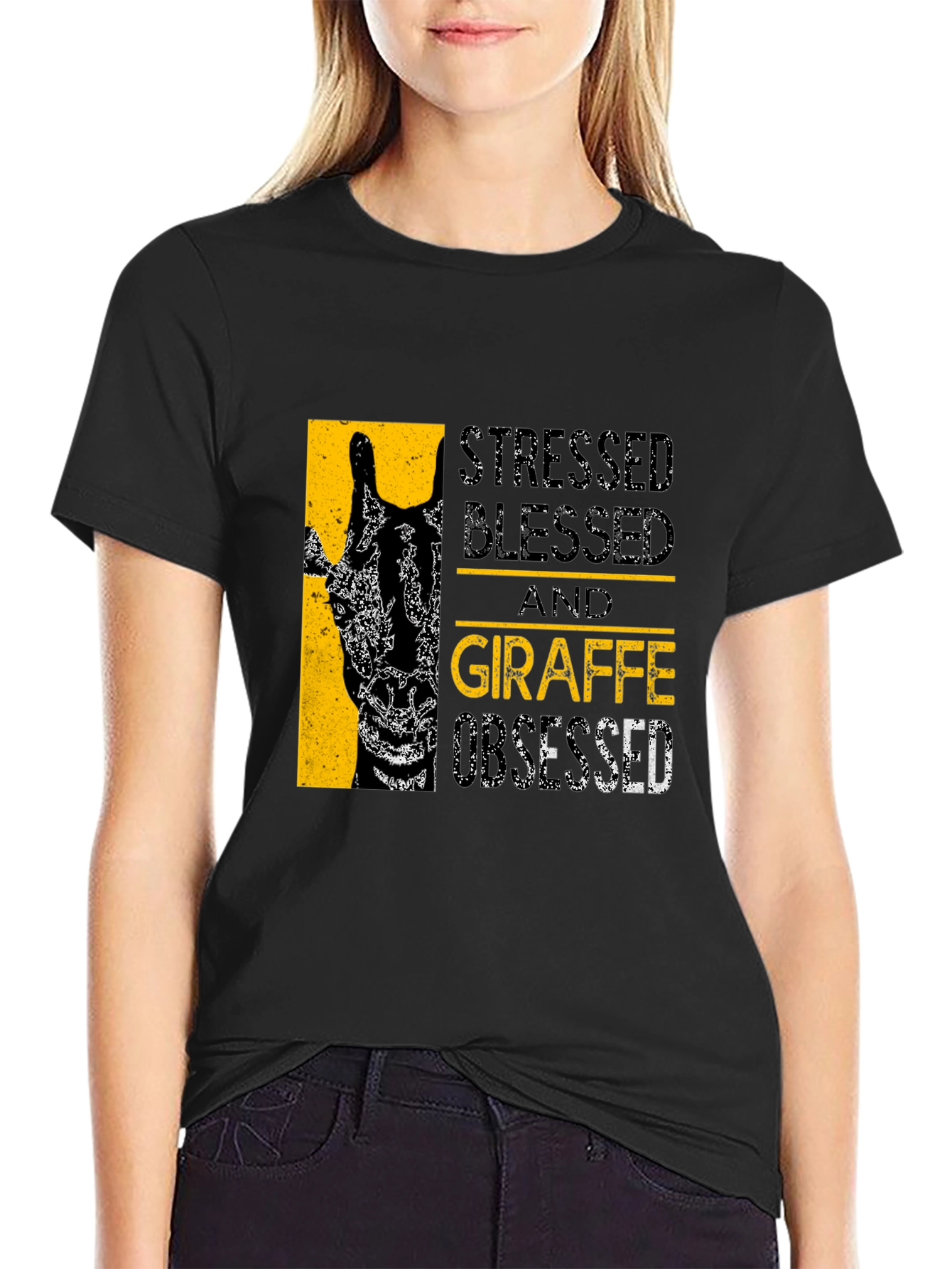 Stressed Blessed Giraffe Obsessed T-Shirt