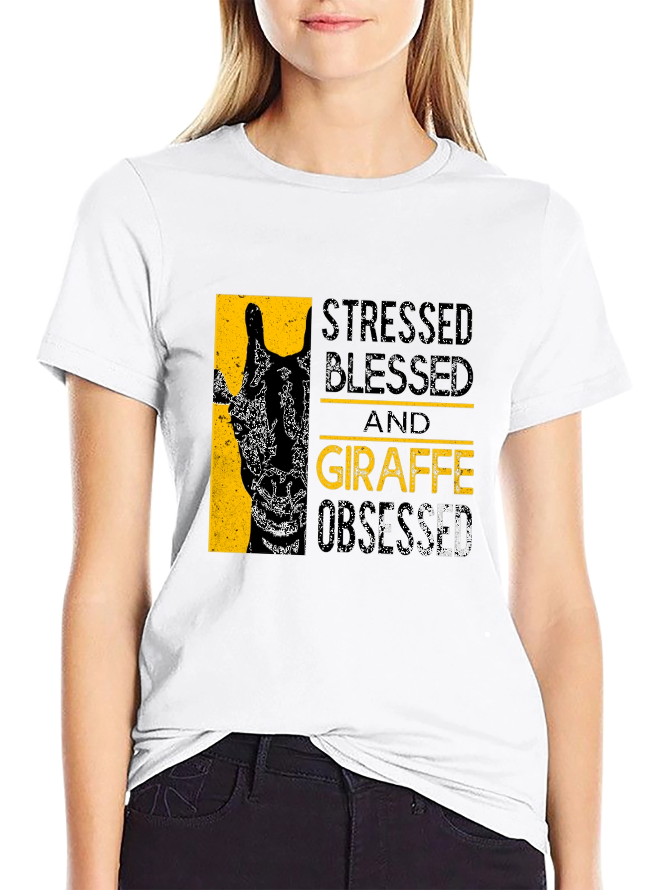 Stressed Blessed Giraffe Obsessed T-Shirt
