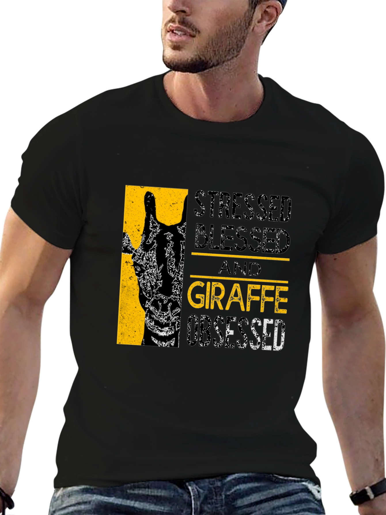 Stressed Blessed Giraffe Obsessed T-Shirt