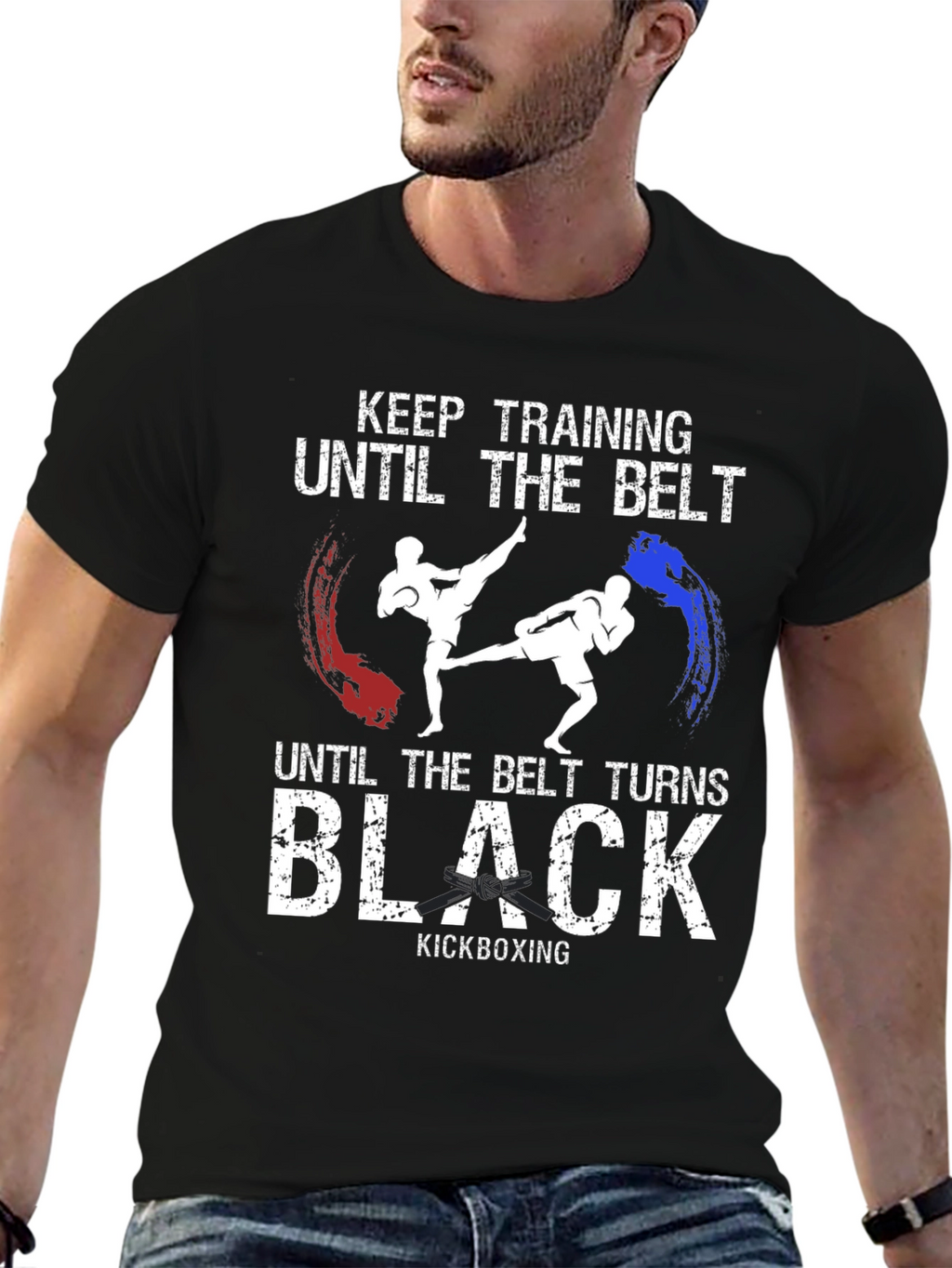 Kickboxing Training T-Shirt - Until the Belt Turns Black