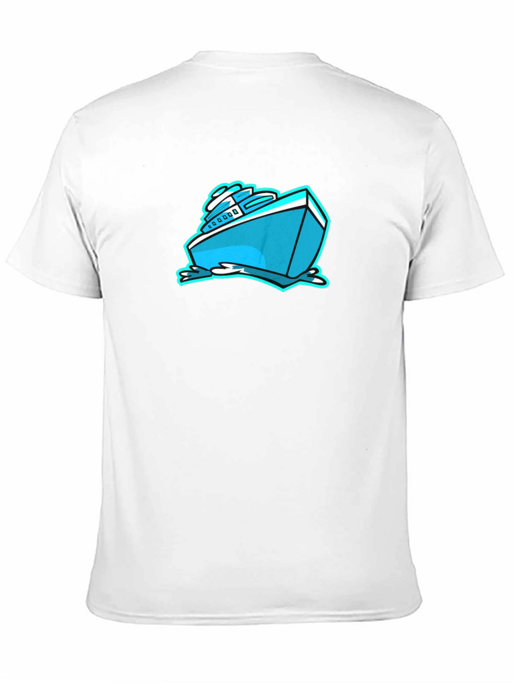 Cool Cartoon Boat Graphic Tee - Black