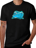 Cool Cartoon Boat Graphic Tee - Black