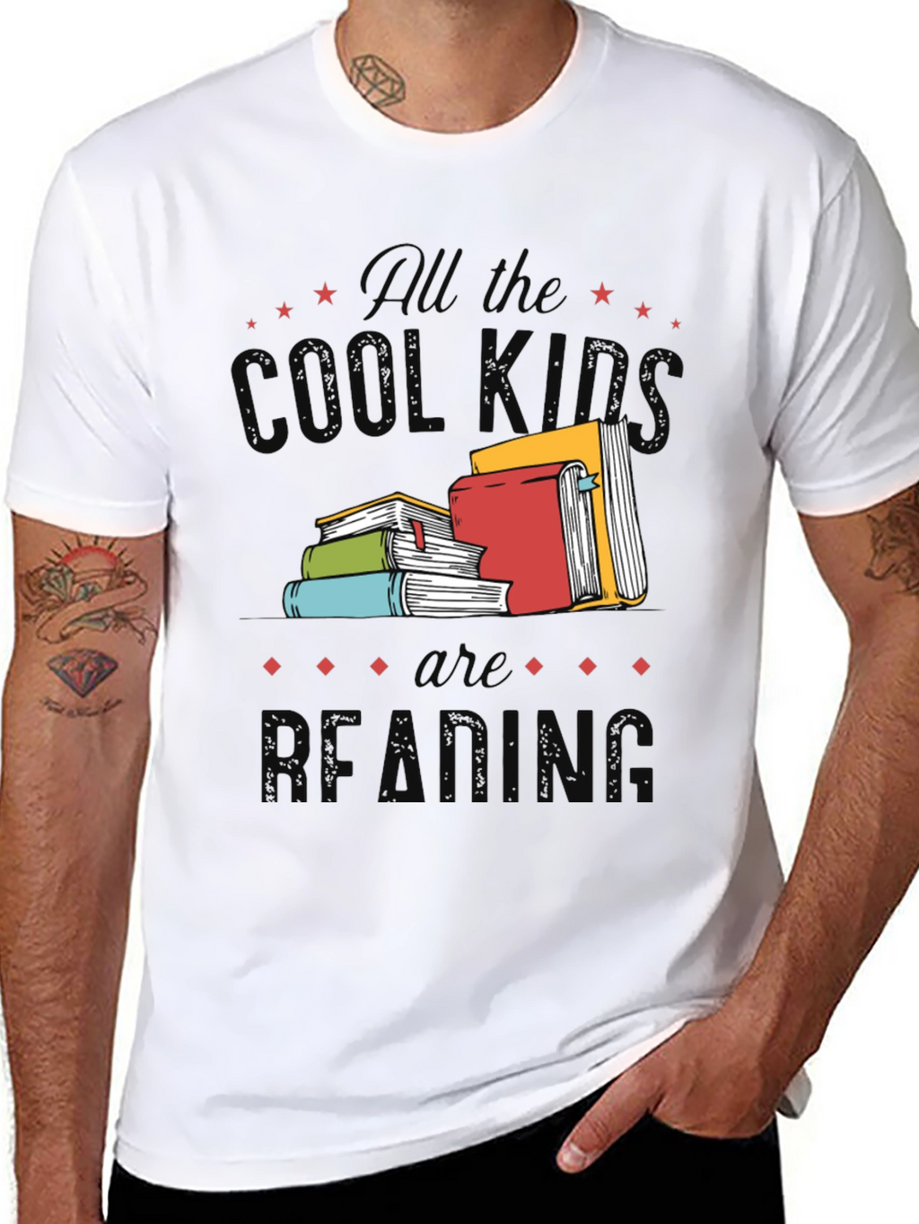 Cool Kids Reading Black Graphic Tee