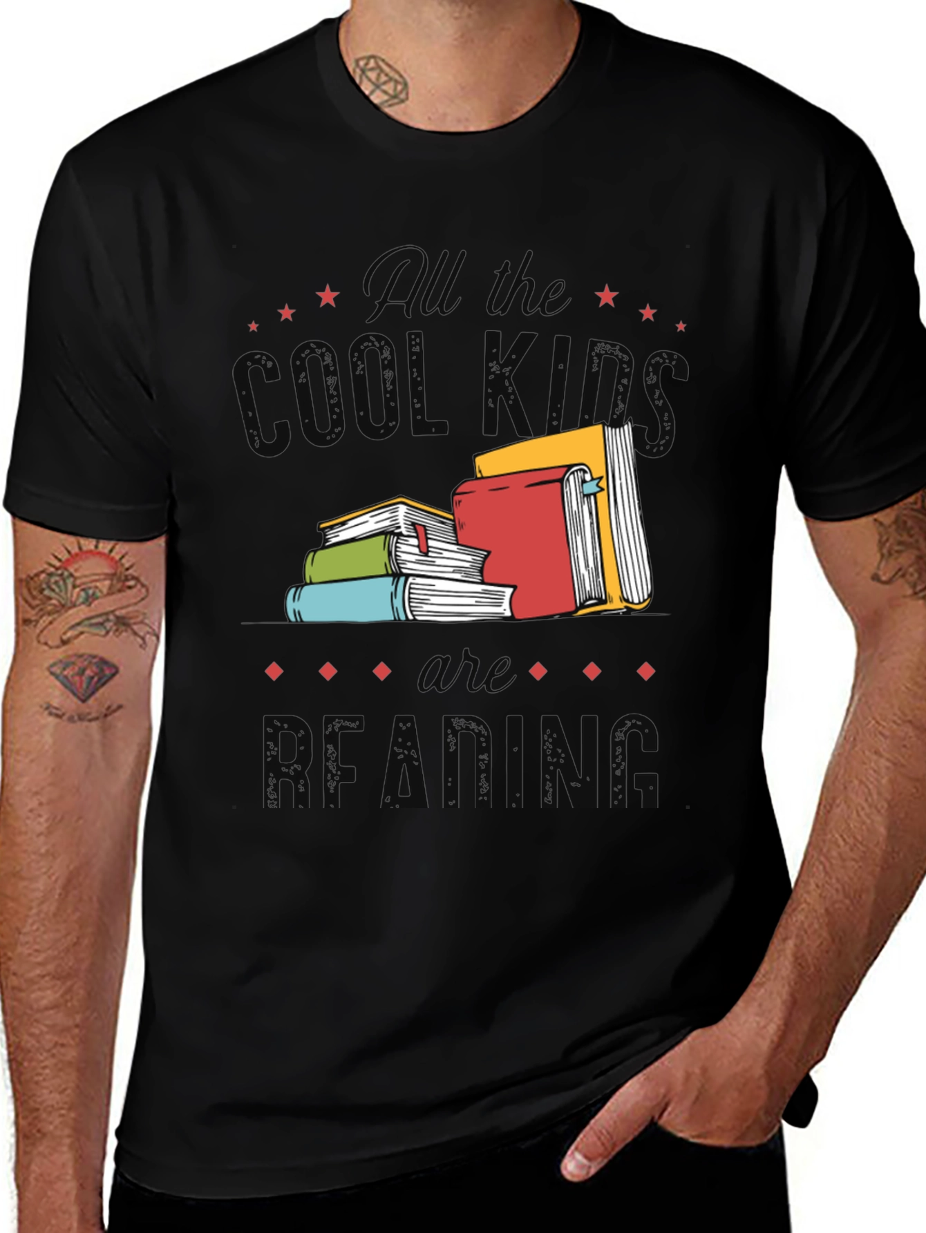 Cool Kids Reading Black Graphic Tee