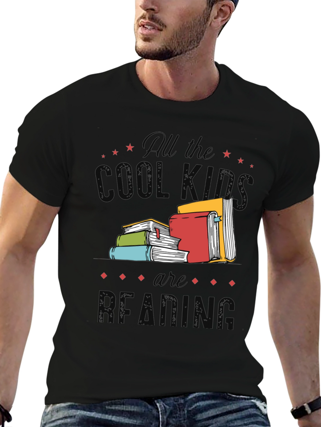 Cool Kids Reading Black Graphic Tee