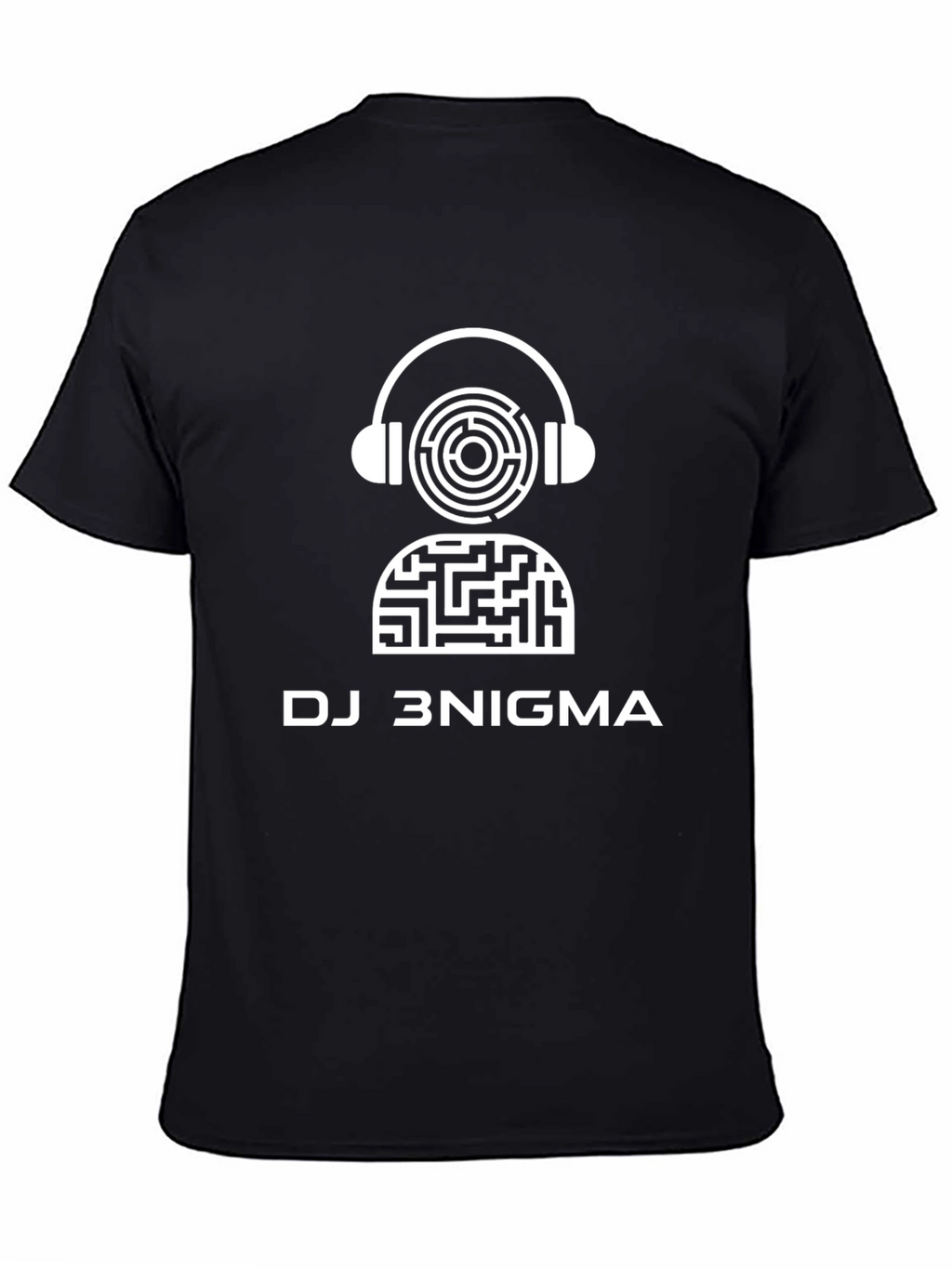 DJ 3NIGMA Maze Headphone Graphic Black T-Shirt
