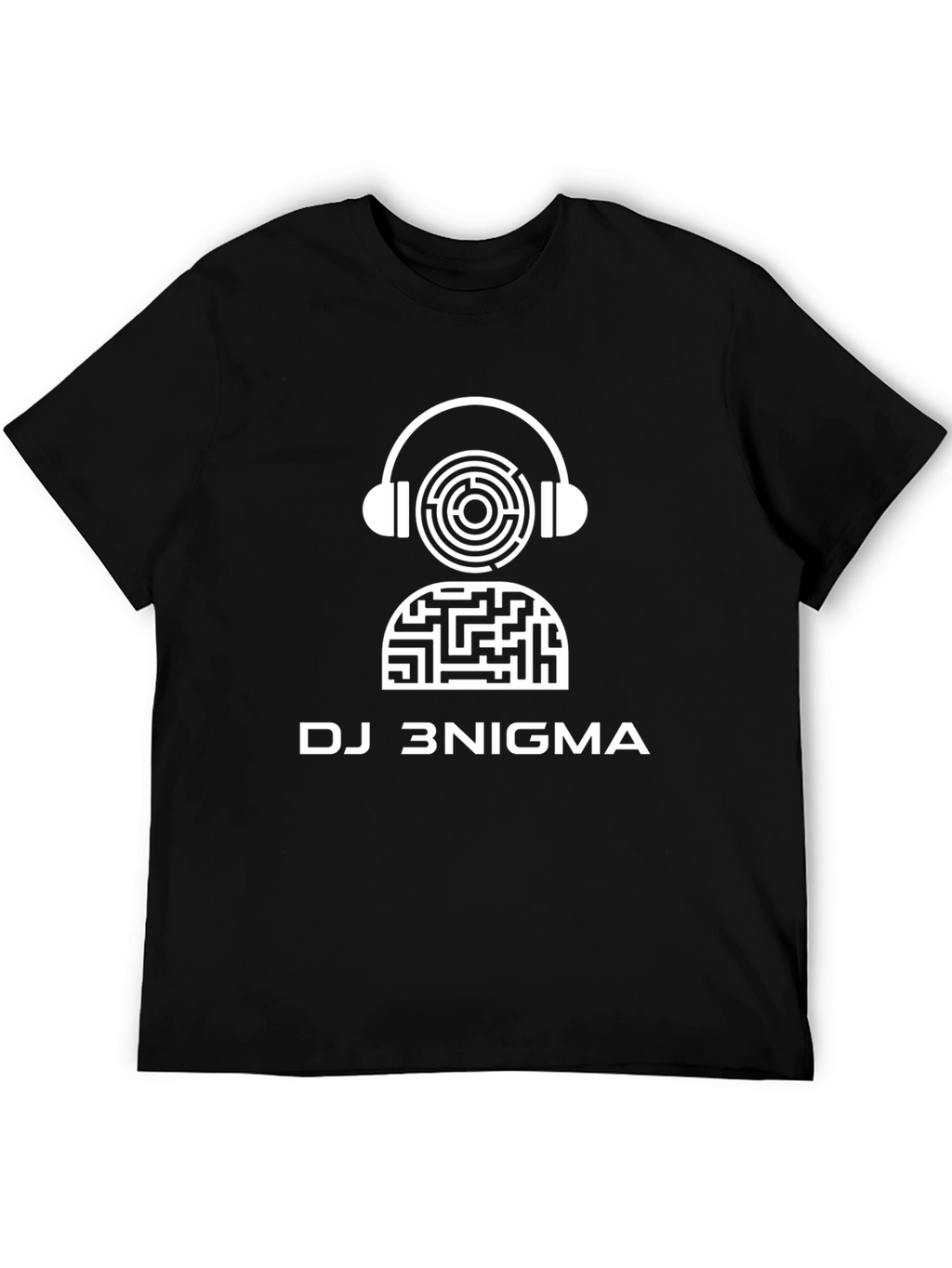 DJ 3NIGMA Maze Headphone Graphic Black T-Shirt