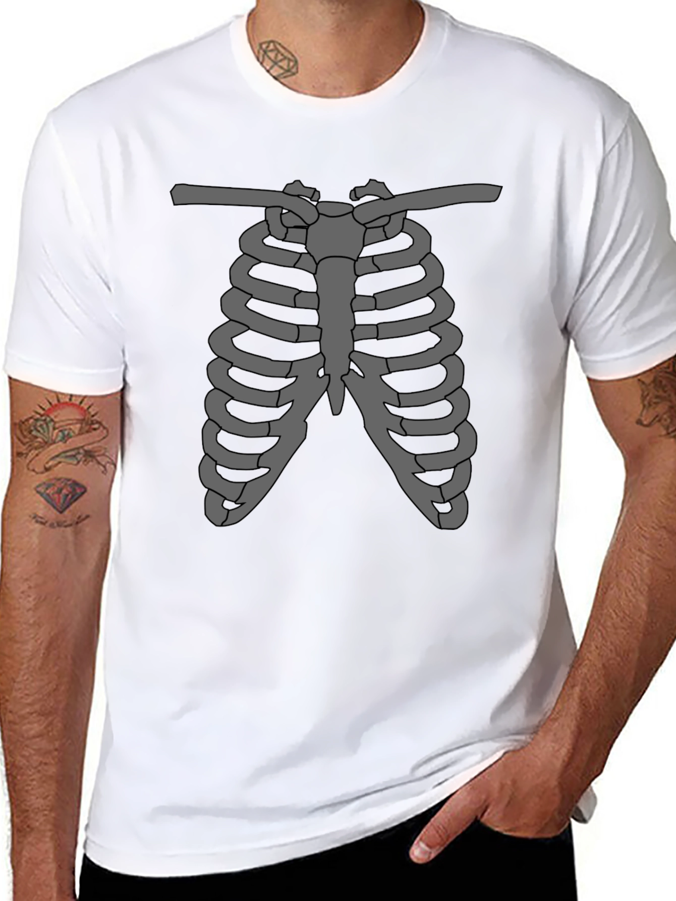 Rib Cage Graphic Tee - Skeleton Anatomy T-Shirt
