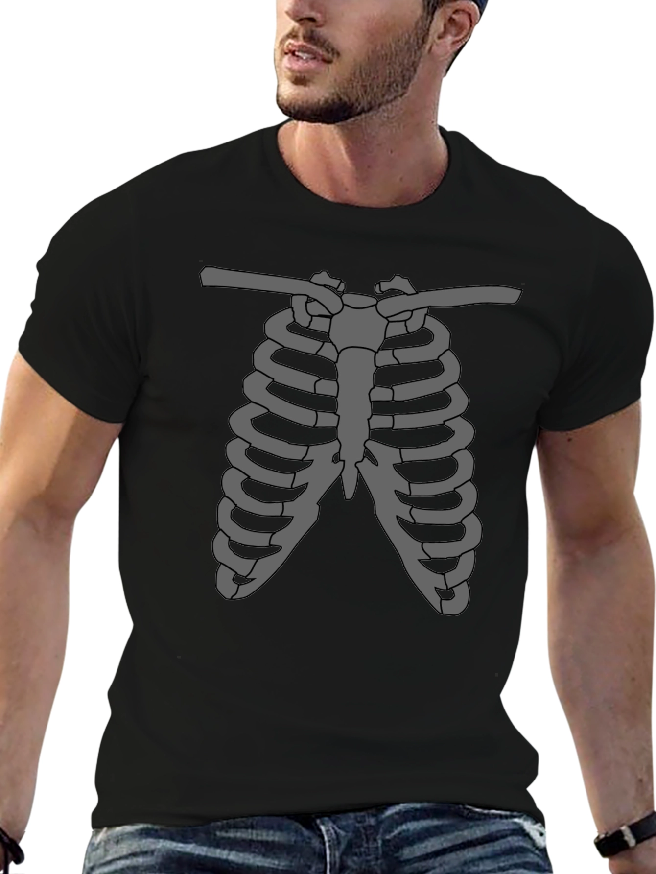 Rib Cage Graphic Tee - Skeleton Anatomy T-Shirt