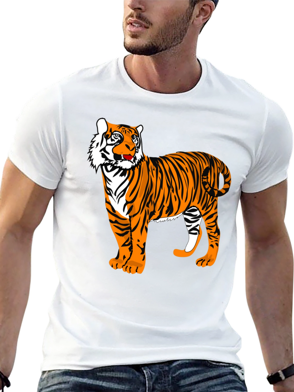 Tiger Graphic T-Shirt - Stylish Animal Print Tee