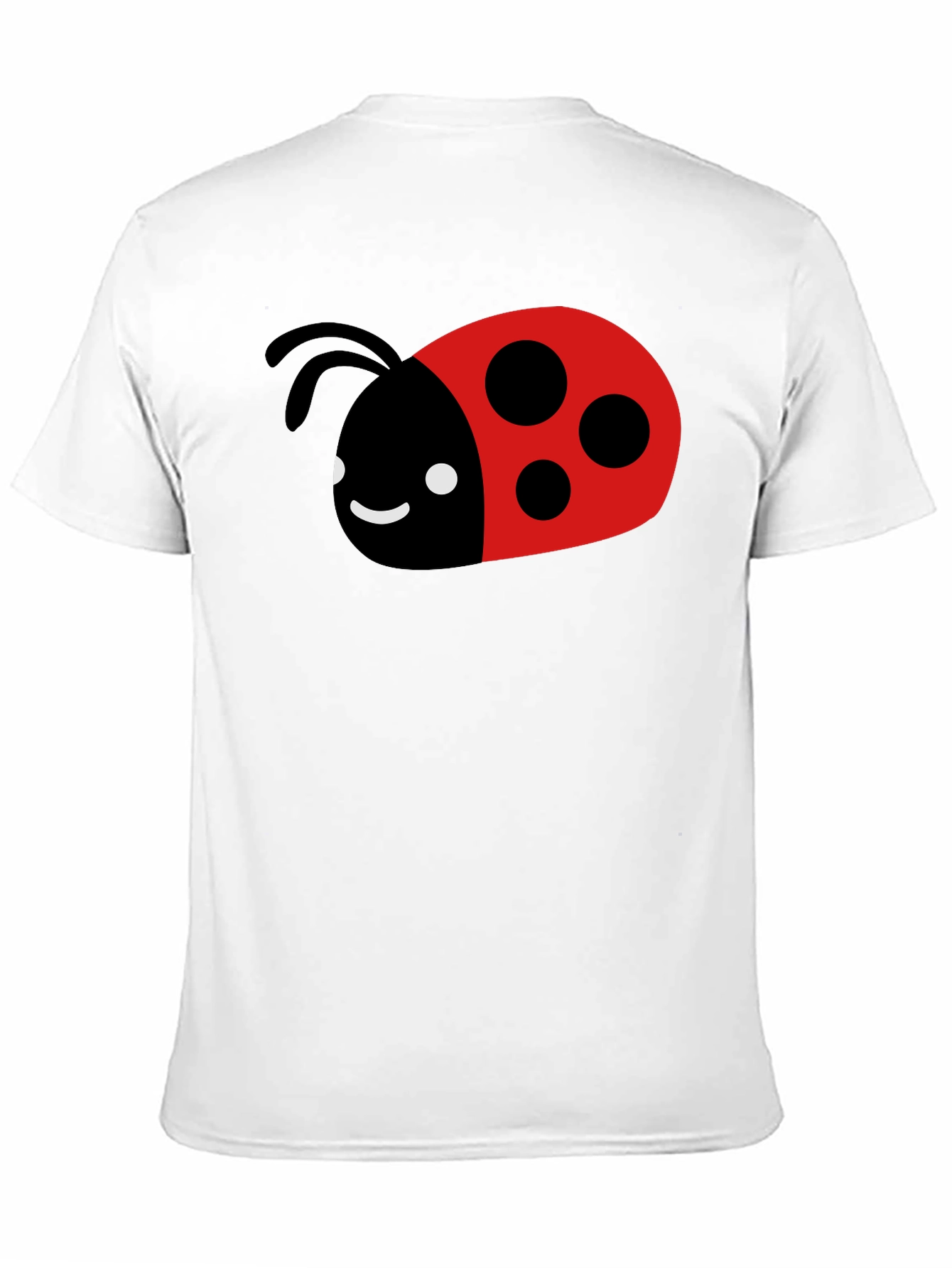 Cute Ladybug Graphic Tee - Black Cotton T-Shirt
