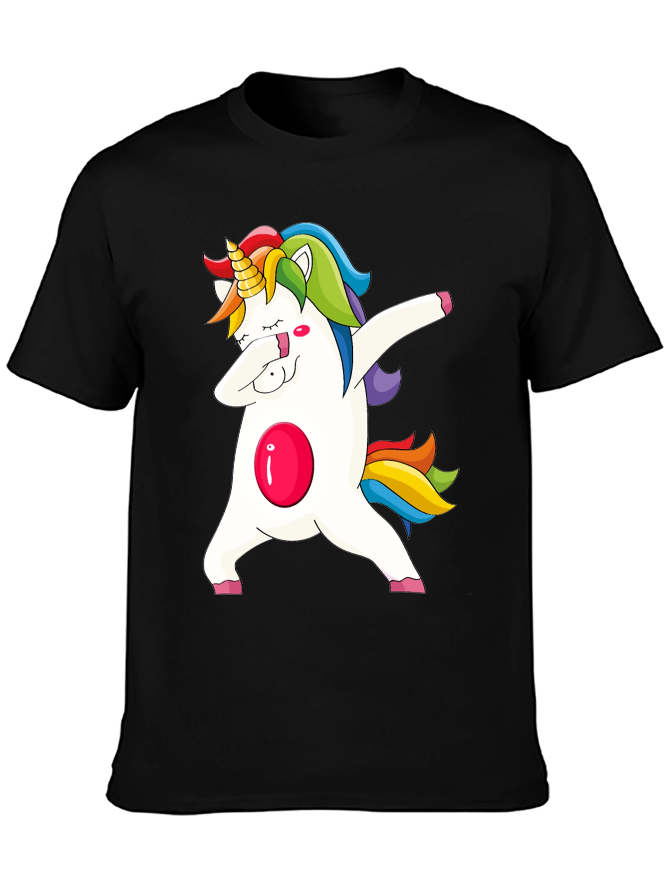 Unicorn Dabbing Graphic Tee - Fun & Stylish Black T-Shirt