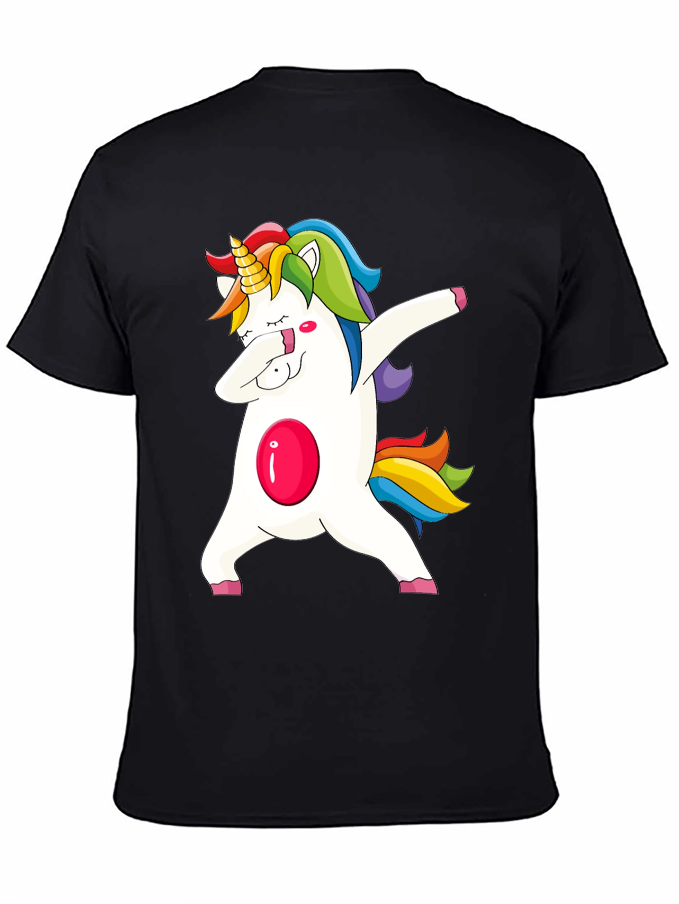 Unicorn Dabbing Graphic Tee - Fun & Stylish Black T-Shirt